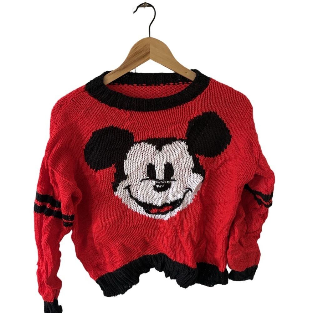 Source Unknown Red and Black Mickey Mouse Sweater